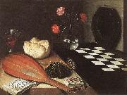 BAUGIN, Lubin Still-life with Chessboard (The Five Senses) fg oil painting artist